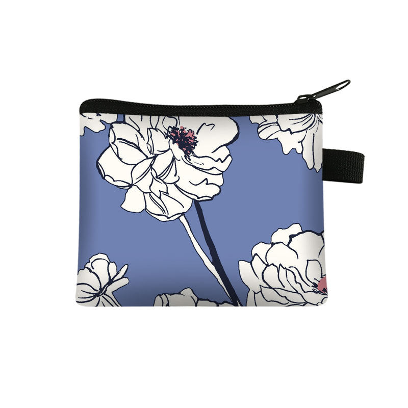 Wholesale Polyester Floral Coin Purse Ladies Coin Key Storage Bag